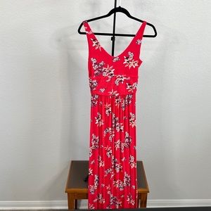 Red Floral Maxi Dress S